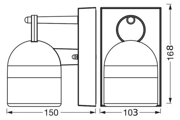OSRAM Venkovní nástěnné svítidlo ENDURA CLASSIC COWBELL, šedá, IP65, Hliník / šedá / zinek, Hliník, Moderní, Lucerna