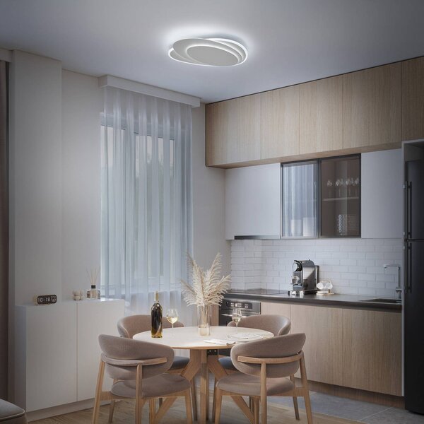 OSRAM LED stropní svítidlo ORBIS LAYERS, bílé, 49 x 36 cm,, stmívatelný, Bílá / opál, Obývací pokoj / jídelna, kov, Moderní