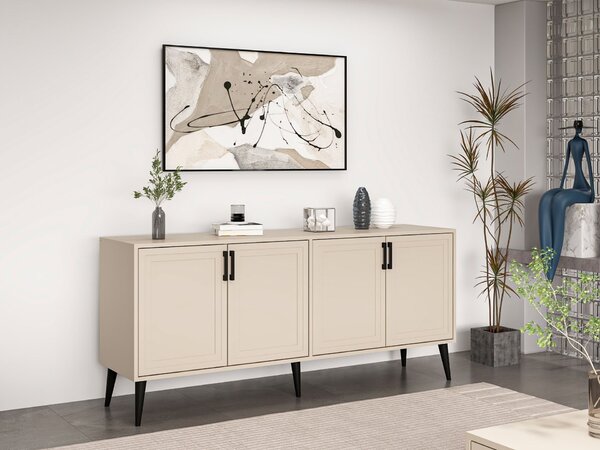 Komoda Primisioso (písková + černá). Akce -25%