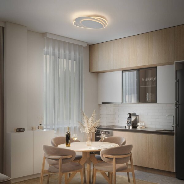 OSRAM LED stropní svítidlo ORBIS LAYERS, bílé, 49 x 36 cm,, stmívatelný, Bílá / opál, Obývací pokoj / jídelna, kov, Moderní