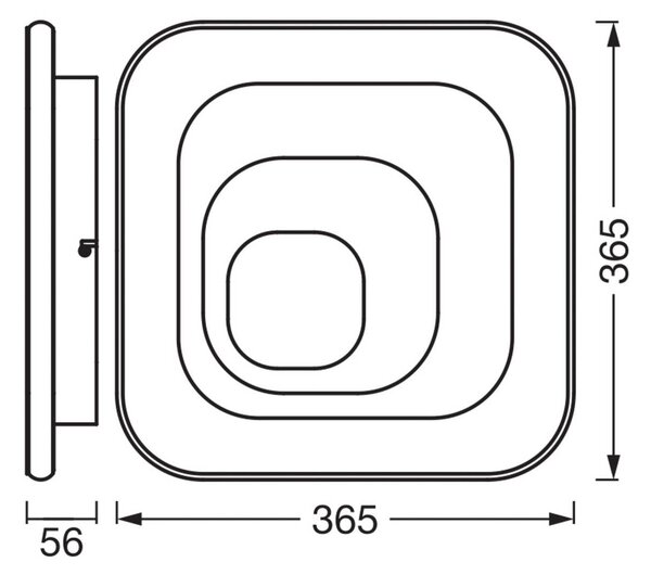 OSRAM LED stropní svítidlo ORBIS SPIRAL SQUARE, 36 x cm, šedé, stmívatelný, Hliník / šedá / zinek, Obývací pokoj / jídelna, kov, Moderní