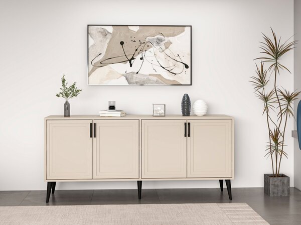 Komoda Primisioso (písková + černá). Akce -25%