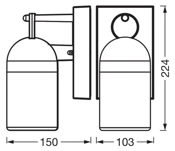 OSRAM Venkovní nástěnné svítidlo ENDURA CLASSIC COWBELL, tmavě šedé, IP65, stmívatelný, Hliník / šedá / zinek, Hliník, Moderní, Lucerna