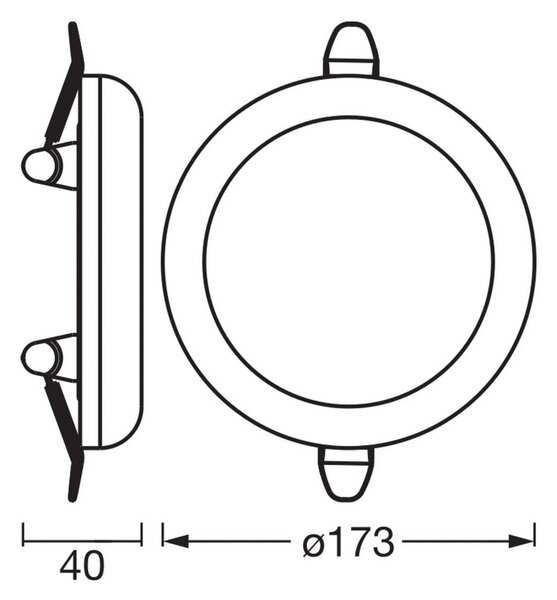 OSRAM LED podhledové svítidlo SLIM, Ø 17 cm, bílé, kov, 3 000 K, Bílá / opál, Obývací pokoj / jídelna, kov, Zapuštěné kulaté