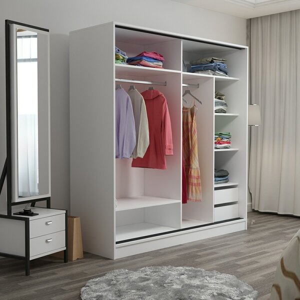 Šatní skříň Kalia 3961 (bílá). Akce -25%