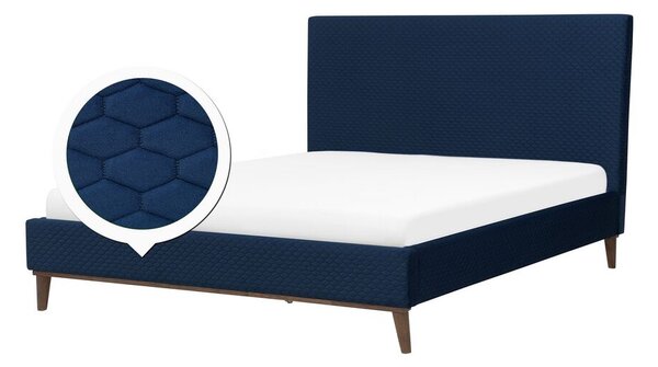 Manželská postel 160 cm BARON (s roštem) (modrá). 1007158