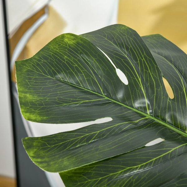 HOMCOM Umělé rostliny 110 cm Umělé Monstera rostliny v květináči Umělé stromy do interiéru Dekorativní rostlina Kancelářská rostlina Plastový květináč