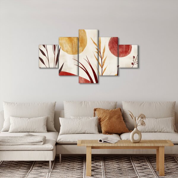 Obraz - Rostliny a kruhy (125x70 cm)