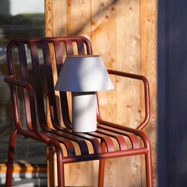 Markslöjd LED solární stolní lampa Vivo, šedá, IP44, výška 30 cm, stmívatelné., stmívatelný, Hliník / šedá / zinek, kov, Skandinávský