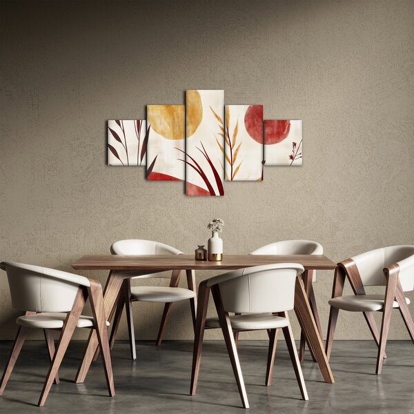 Obraz - Rostliny a kruhy (125x70 cm)