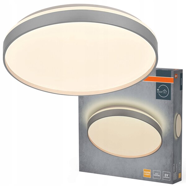 Stropní Svítidlo LED Stropní Svítidlo Přisazené 36W 2000lm 3000K Teplá Bílá Stříbrné Orbis Osram