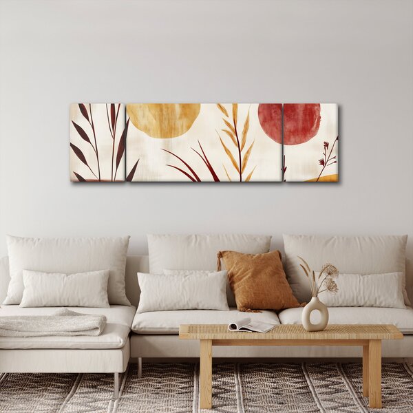 Obraz - Rostliny a kruhy (170x50 cm)