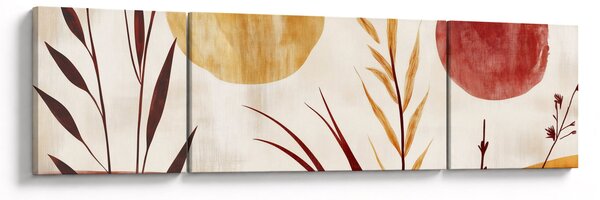 Obraz - Rostliny a kruhy (170x50 cm)