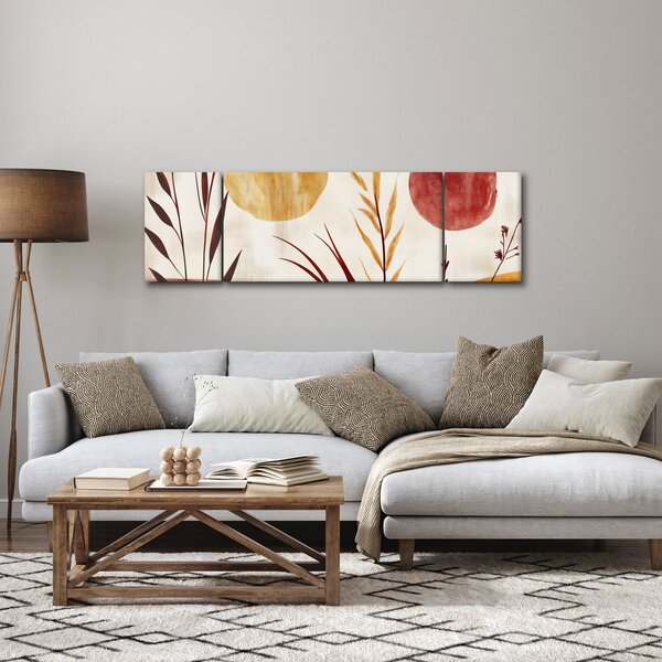 Obraz - Rostliny a kruhy (170x50 cm)