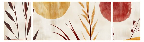 Obraz - Rostliny a kruhy (170x50 cm)