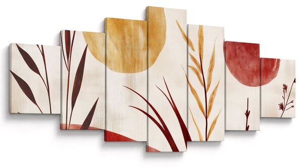 Obraz - Rostliny a kruhy (210x100 cm)