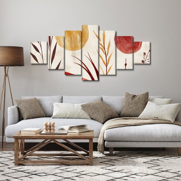 Obraz - Rostliny a kruhy (210x100 cm)