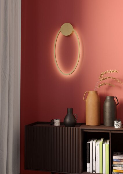 Redo Nástěnné LED ovální svítidlo LEO, ø63cm, nepřímé světlo Barva: Černá