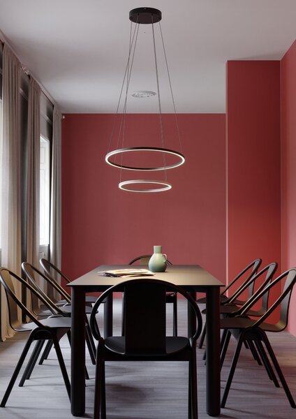 Redo Závěsné LED ovální svítidlo LEO, 2 ovály, ø95cm/ø130cm Barva: Černá