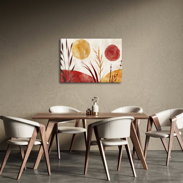 Obraz - Rostliny a kruhy (70x50 cm)