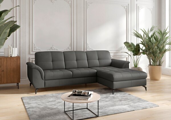ROHOVÁ SEDAČKA, textil, kůže, antracitová Sit & More - Sedací soupravy, Online Only