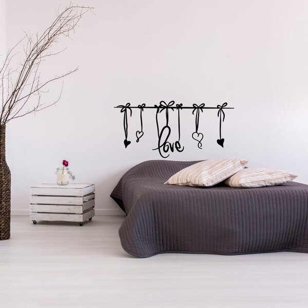 Bílá samolepka Ambiance Love Headboard