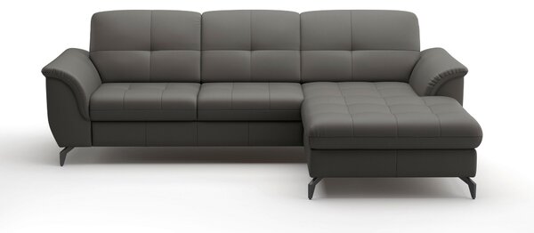 ROHOVÁ SEDAČKA, textil, kůže, antracitová Sit & More - Sedací soupravy, Online Only