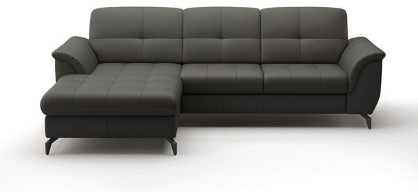 ROHOVÁ SEDAČKA, textil, kůže, antracitová Sit & More - Sedací soupravy, Online Only