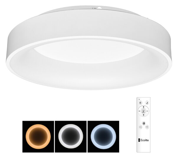 Ecolite Bílé LED stropní/nástěnné svítidlo kulaté 40W s DO WMKL01R-40W/LED-BI