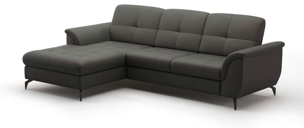 ROHOVÁ SEDAČKA, textil, kůže, antracitová Sit & More - Sedací soupravy, Online Only