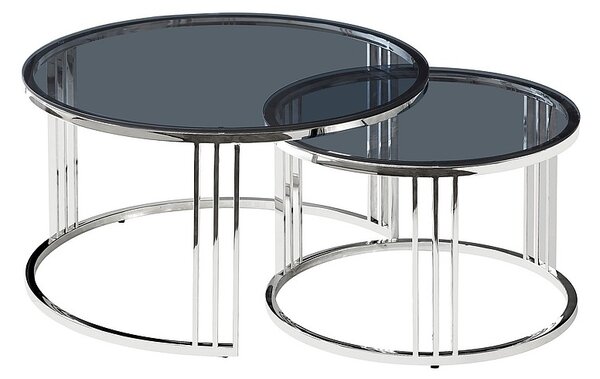 Konferenční stolek Vienna, černá / stříbrná