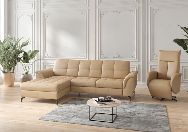 ROHOVÁ SEDAČKA, textil, kůže, cappuccino Sit & More - Sedací soupravy, Online Only