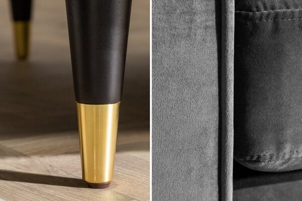 Luxusní pohovka COZY VELVET 220 CM šedá samet Nábytek | Obývací pokoj | Sedací soupravy a pohovky | Pohovky | Pevné