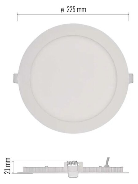 EMOS Bílý vestavný LED panel kulatý 225mm 18W Premium Barva světla: Teplá bílá ZD1144