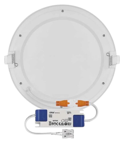 EMOS Bílý vestavný LED panel kulatý 225mm 18W Premium Barva světla: Teplá bílá ZD1144