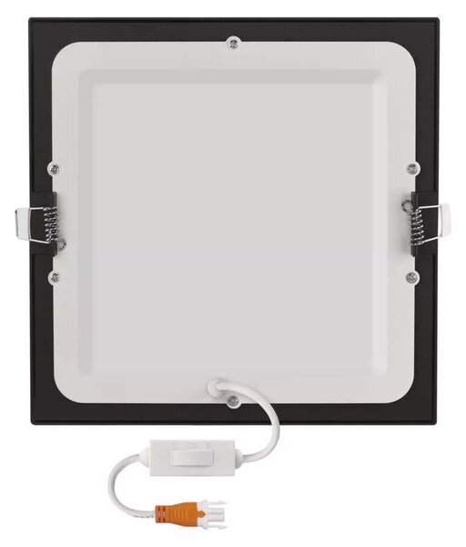 EMOS Černý vestavný LED panel hranatý 225 x 225mm 18W CCT Premium ZD2343