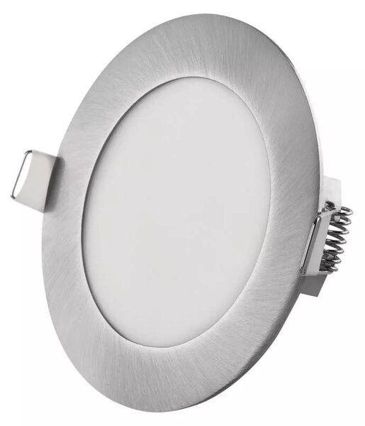 EMOS Stříbrný vestavný LED panel kulatý 120mm 7W CCT Premium ZD1223