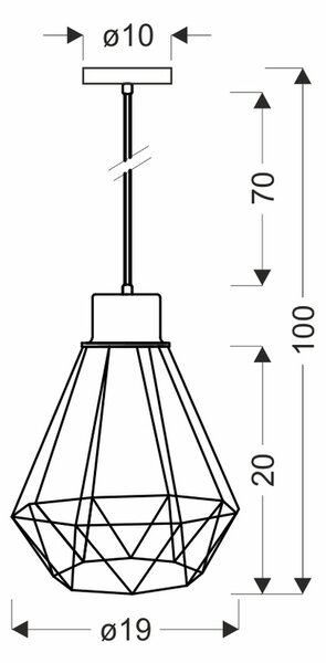 Candellux Černo-zlatý závěsný lustr Primo pro žárovku E27 31-06189