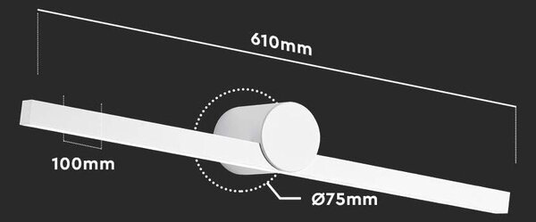 LED Solution Bílé LED svítidlo nad zrcadlo 10W IP65 405811