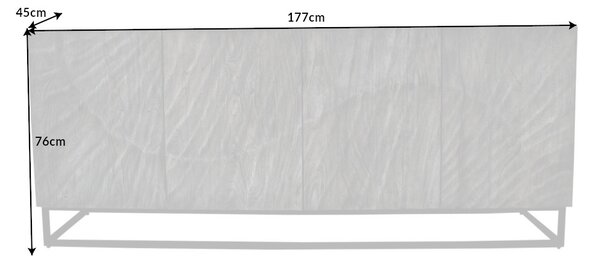 Designová komoda Shayla 177 cm šedá akácie