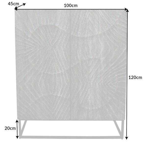 Designová vysoká komoda Shayla 100 cm šedá akácie