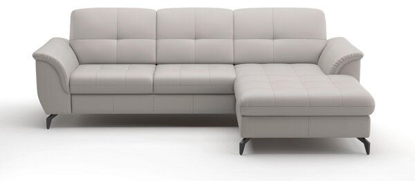 ROHOVÁ SEDAČKA, textil, kůže, světle šedá Sit & More - Sedací soupravy, Online Only