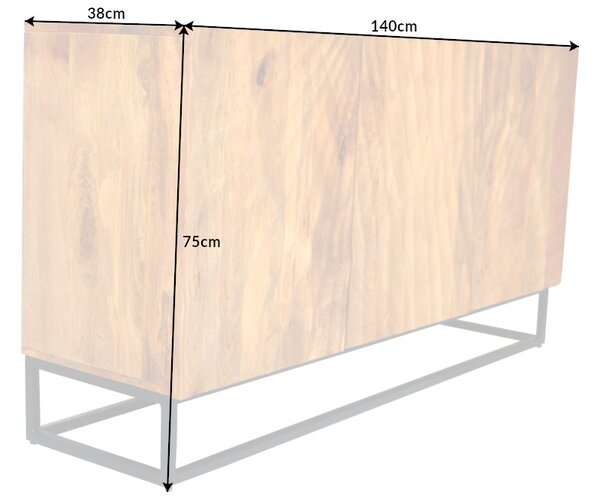 Designová komoda Shayla 140 cm hnědé mango
