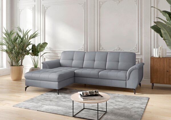 ROHOVÁ SEDAČKA, textil, kůže, šedomodrá Sit & More - Sedací soupravy, Online Only