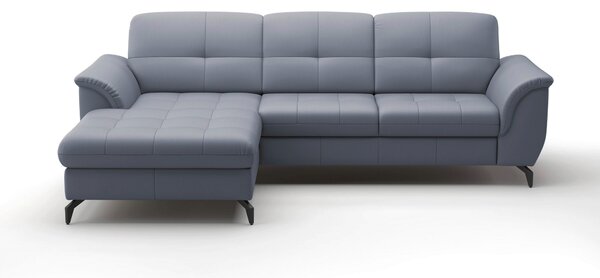 ROHOVÁ SEDAČKA, textil, kůže, šedomodrá Sit & More - Sedací soupravy, Online Only