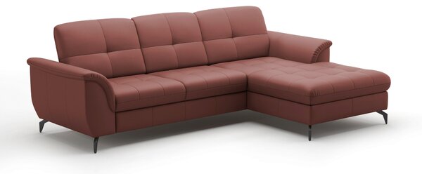 ROHOVÁ SEDAČKA, textil, kůže, červenohnědá Sit & More - Sedací soupravy, Online Only