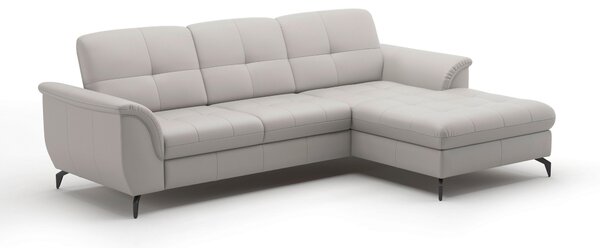 ROHOVÁ SEDAČKA, textil, kůže, světle šedá Sit & More - Sedací soupravy, Online Only