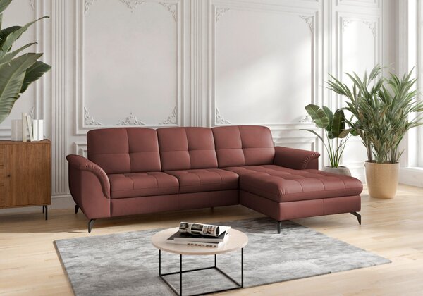 ROHOVÁ SEDAČKA, textil, kůže, červenohnědá Sit & More - Sedací soupravy, Online Only