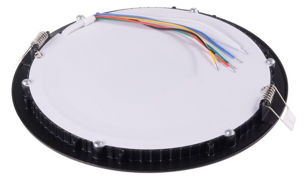 T-LED Černý vestavný LED panel kulatý 225mm 27W 24V RGB+CCT 102340