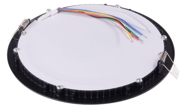 T-LED Černý vestavný LED panel kulatý 174mm 18W 24V RGB+CCT 102339